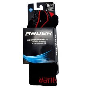 Bauer S19 Pro Performance Tall Skate Socks Size S/P 2-4.5 SR Black Small New NIP